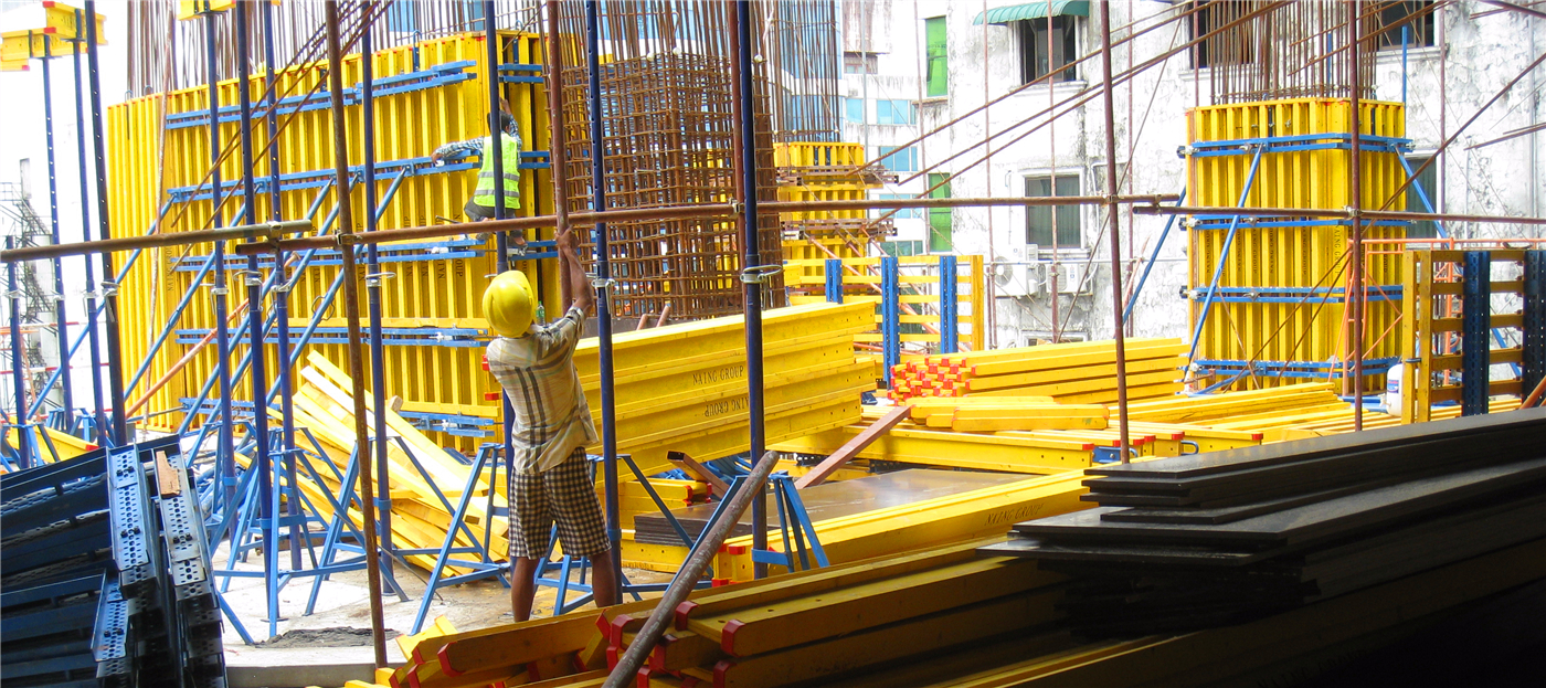 Myanmar Yangon KMB Bank Building Project use Zolo ZFlex™120 Timber Formwork System